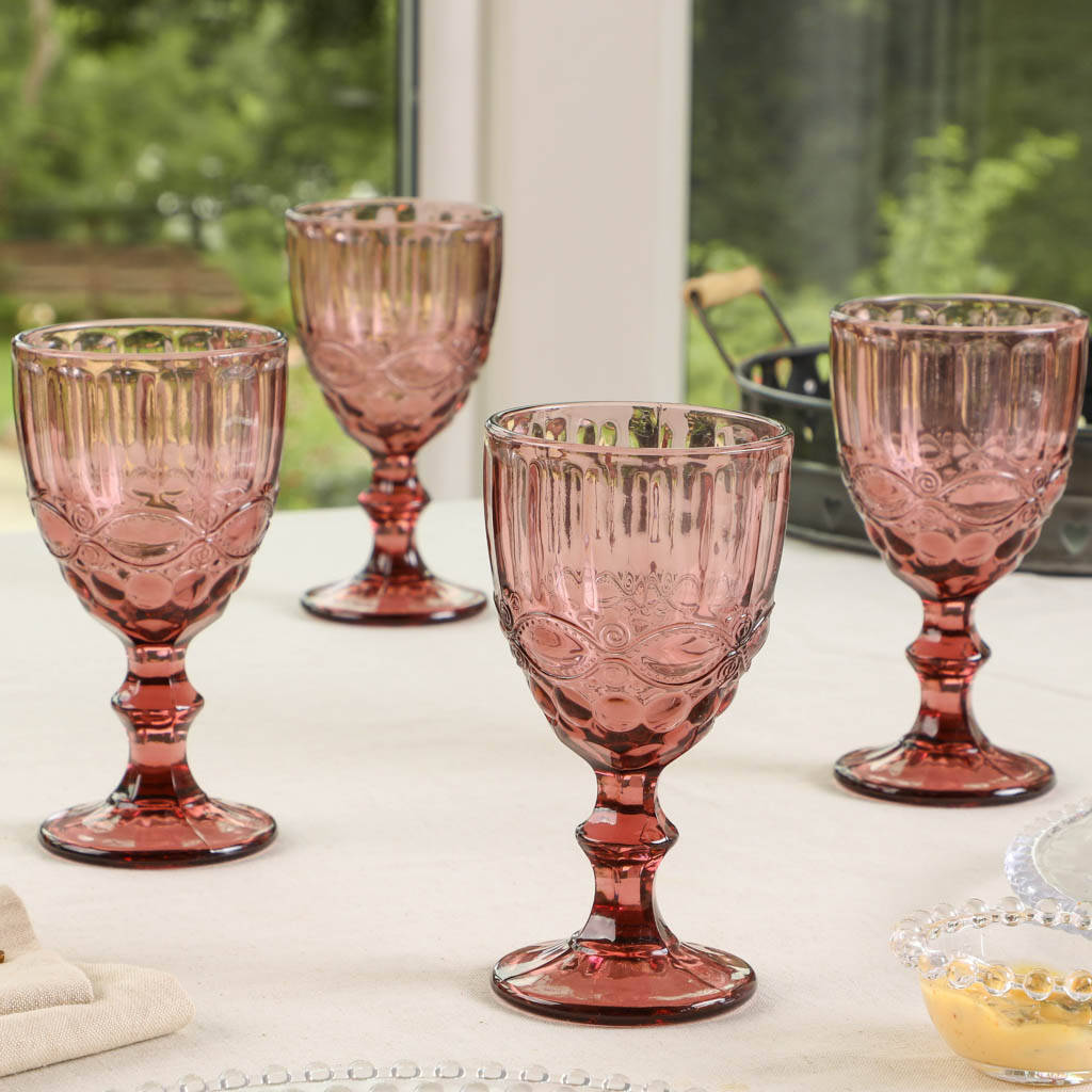 Luxury Rose Quartz Wine Glasses By Dibor