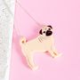 Pug Perspex Necklace, thumbnail 1 of 2