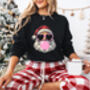 Retro Bubblegum Santa Christmas Sweatshirt, thumbnail 1 of 7