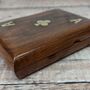 Wooden Carved Double Playing Cards Game Set Box Holder, thumbnail 6 of 6