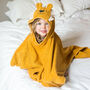 Personalised Lion Face Kids Hooded Cotton Poncho, thumbnail 2 of 9