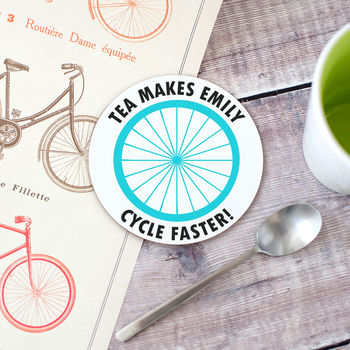 Personalised Cyclist Coaster Gift, 2 of 6