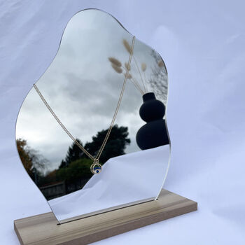 Irregular Shaped Asymmetrical Mirror With Stand, 4 of 4