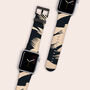 Abstract Monochrome Vegan Leather Apple Watch Band, thumbnail 1 of 7