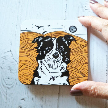 Personalised Dog Lover Coaster Gift In Linocut Style, 2 of 12