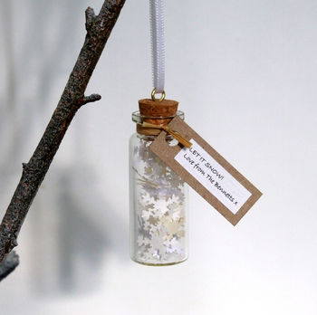 Tiny Bottle Of Snow Personalised Hanging Decoration, 8 of 12