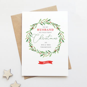 Personalised 'to My Husband On Our 1st Christmas' Card By Project Pretty | notonthehighstreet.com