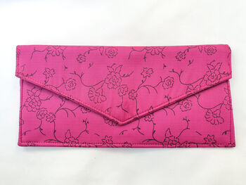Vibrant Pink Silk Sari Purse, Fair Trade Clutch Bag, Ethically Handmade, 2 of 6