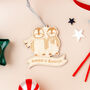 Winter Penguins Personalised Christmas Tree Decoration, thumbnail 2 of 4