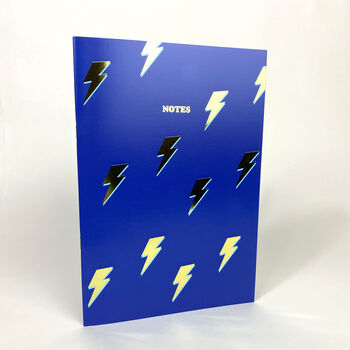 Lightning Bolts Notebook With Gold Foil Details, 2 of 2