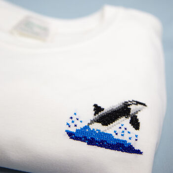 Oscar The Orca T Shirt Cross Stitch Kit, 3 of 7