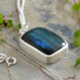 45ct Labradorite Necklace In Sterling Silver, thumbnail 2 of 5