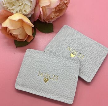 Personalised Leather Mrs And Mrs Card Holder Set, 2 of 3