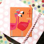 Mini Flamingos 4th Birthday Card, thumbnail 4 of 4