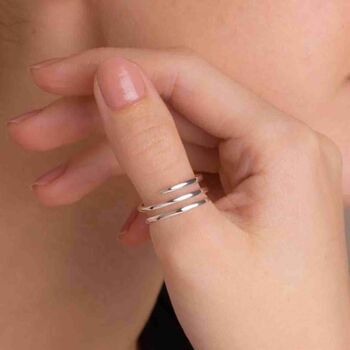 Silver And Gold Corkscrew Spiral Rings, 4 of 8