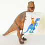 Boy With Dinosaur Birthday Card, thumbnail 1 of 3