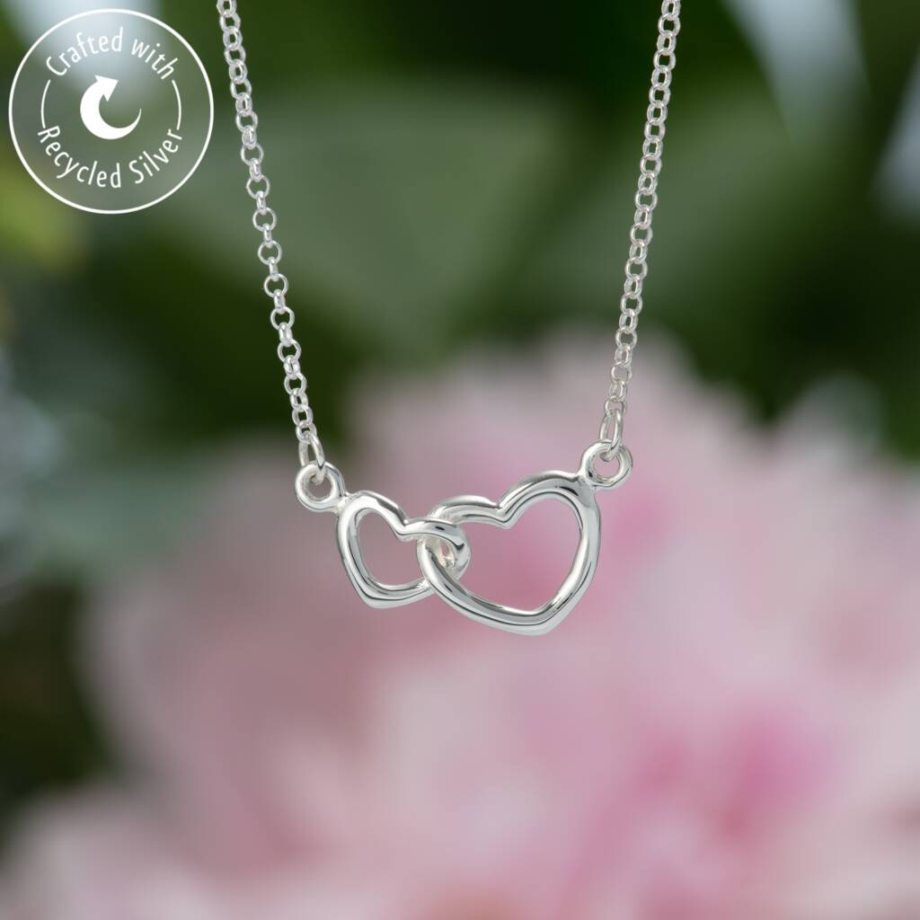 Sterling Silver Linked Hearts Necklace By Lily Charmed ...