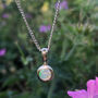 October Birthstone Opal Silver Charm Necklace, thumbnail 2 of 12