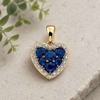 9ct Gold Precious Stone Heart Necklace With Diamonds, 5 of 11