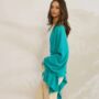 Turquoise Blue 100% Cashmere Travel Wrap Pashmina Shawl Gift Boxed, thumbnail 6 of 8
