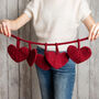 Heart Garland Knitting Kit Easy Valentines, thumbnail 2 of 6