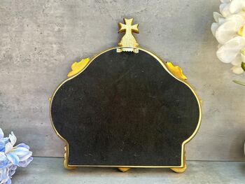 30cm Distressed Gold Baroque Crown Wall Mirror, 6 of 6