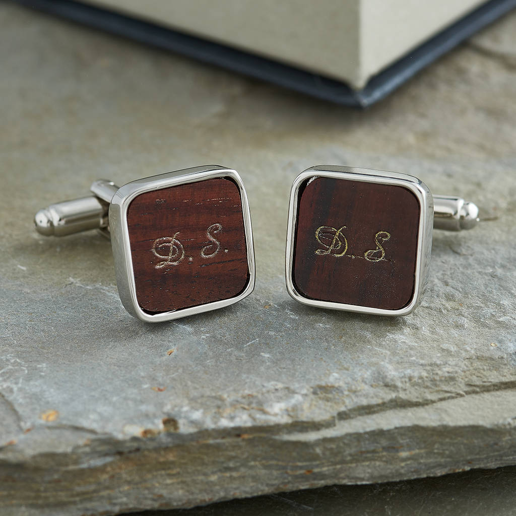 Personalised Mahogany Cufflinks By attic