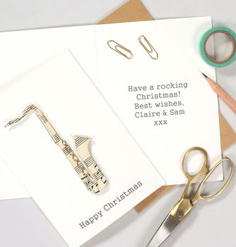 Personalised Music Lover Instrument Christmas Card, 3 of 8