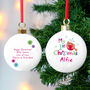Personalised 1st Christmas Robin Bauble, thumbnail 4 of 5