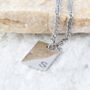 Silver Square Necklace Pendant Engravable, thumbnail 3 of 12