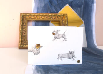 Dachshund Gold Foil Greetings Card, 3 of 4