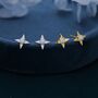 White Opal Star Stud Earrings In Sterling Silver, thumbnail 11 of 12