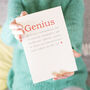 Genius Definition Graduation Or Well Done Card, thumbnail 1 of 4