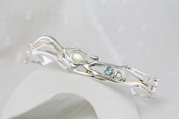 Organic Moonstone, Topaz And Pearl Bangle, 2 of 6