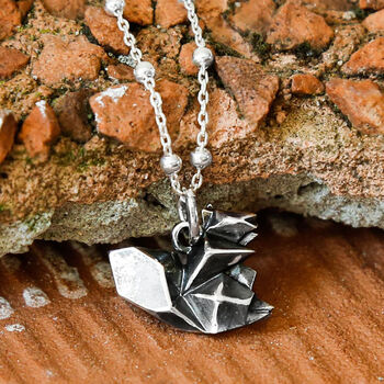 Sterling Silver Origami Squirrel Necklace, 6 of 8