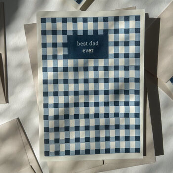 Gingham Blue Father's Day Card, 5 of 8