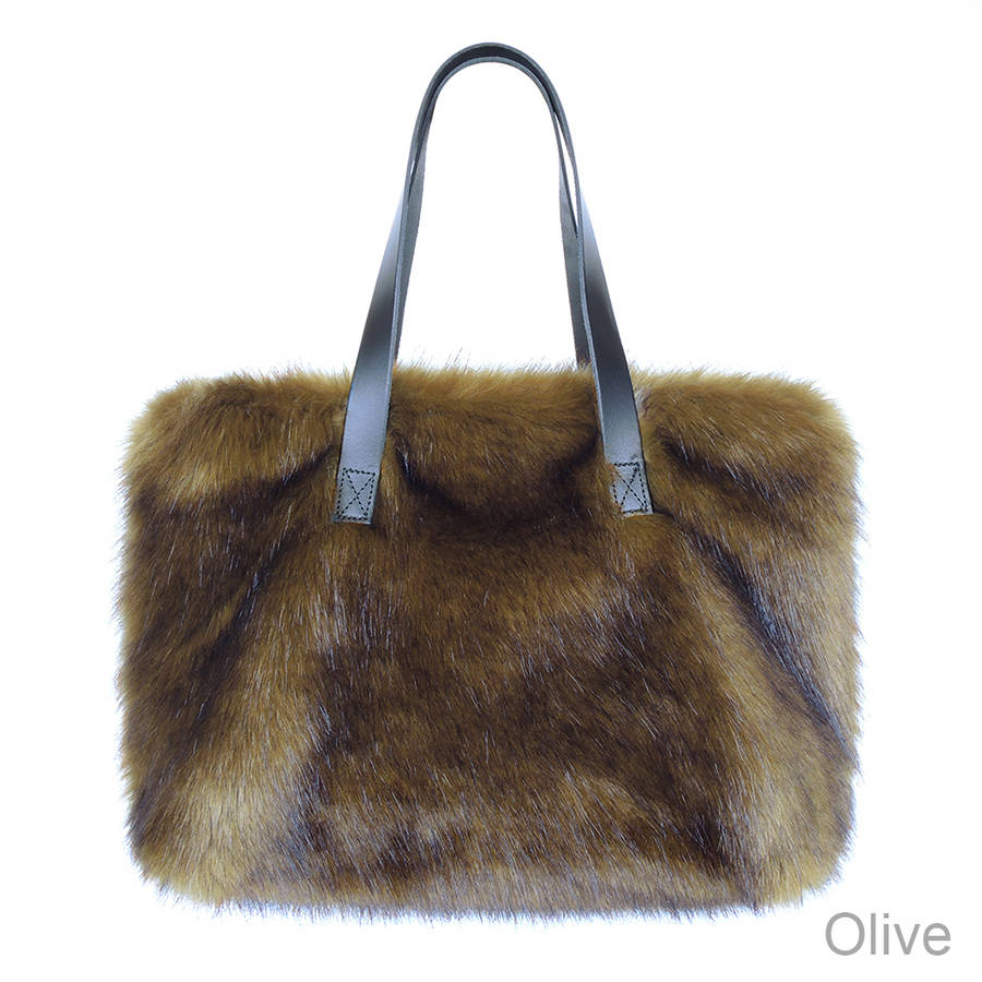 faux fur kersey tote bag by helen moore | notonthehighstreet.com