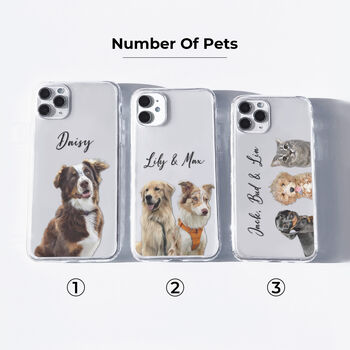 Custom Pet Portrait Clear Phone Case, 3 of 7