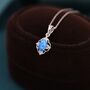 Vintage Style Tiny Blue Opal Pendant Necklace, thumbnail 6 of 12