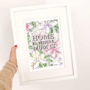 'Home Is Where Mum Is' Typography Illustration Print, 3 of 4