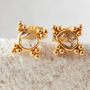 Coloured Diamond Slice Star Shaped Gold Stud Earrings, thumbnail 2 of 9