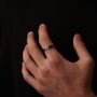 Black 6 Mm Engraved Band Ring, Black And Silver Personalised Ring, thumbnail 9 of 12