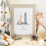 Personalised Giraffe Initial Nursery Print, thumbnail 5 of 8