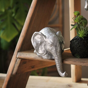 Peering Over Elephant And Giraffe In Silver And Gold, 2 of 10