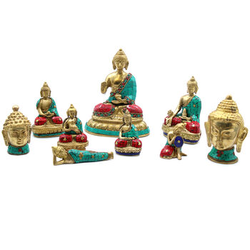 Brass Buddha Figure Blessing 15cm, 2 of 4