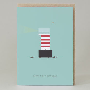 'Lighthouse' First Birthday Card, 2 of 4