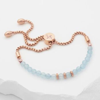 March Birthstone Aquamarine Bracelet, 3 of 8