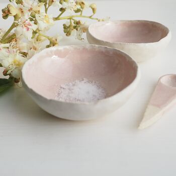 Handmade Pastel Pink Pottery Ring Dish Or Salt Bowl, 3 of 9