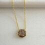 Round 18k Gold Plated Rose Druzy Crystal Necklace, thumbnail 1 of 4