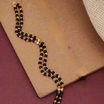 Two Layer Black Beaded Unisex Mangalsutra Bracelet, 3 of 3